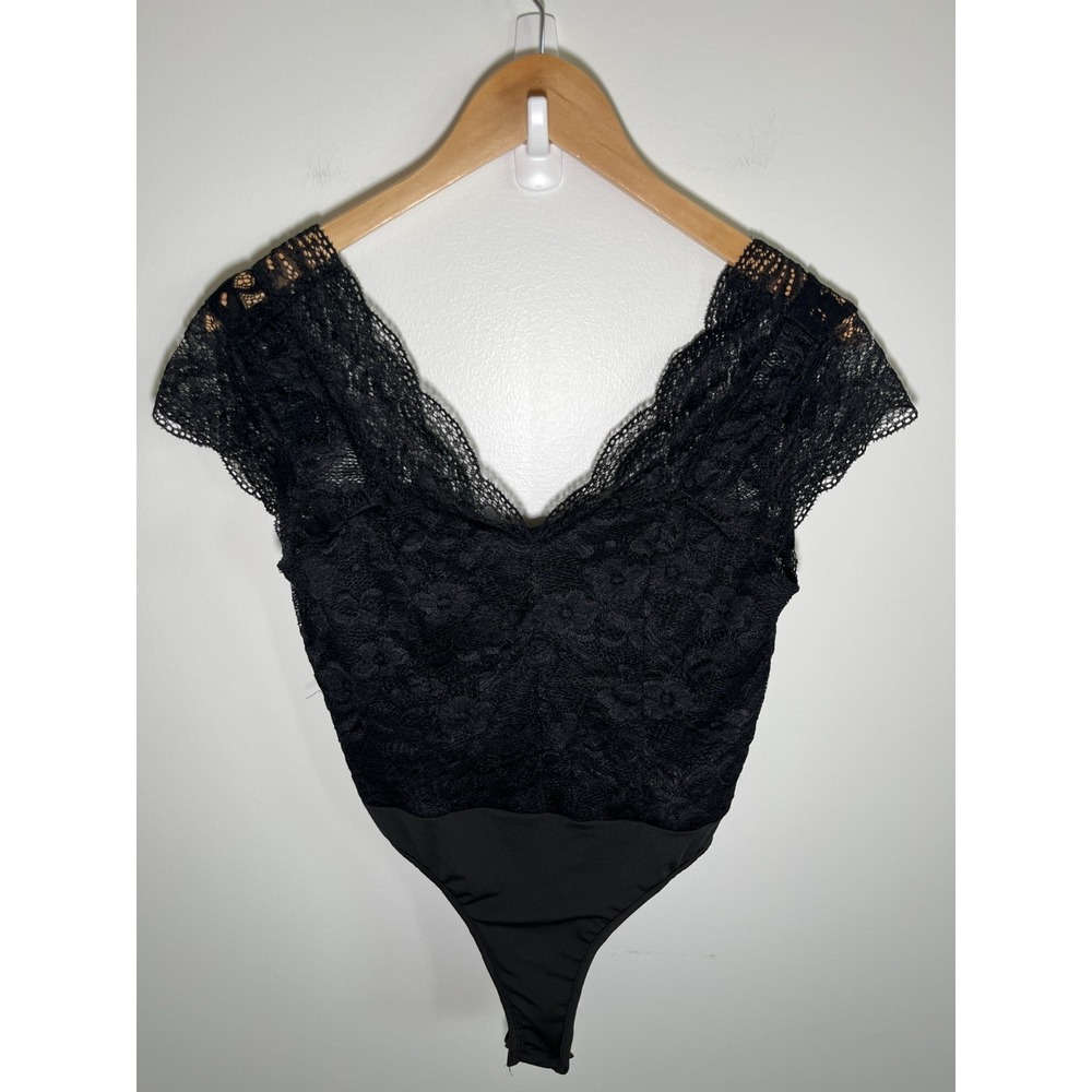 Women Top S Black Whimsigoth Witchy Dark Fairy Grunge Festival Lace Floral Sheer - Picture 1 of 7